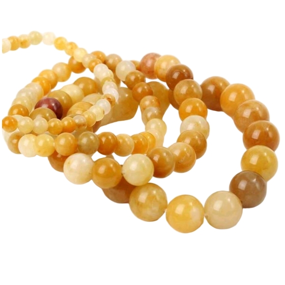 4 Gemstone Bracelets Yellow Jade Natural Crystal Stone - Picture 5 of 7